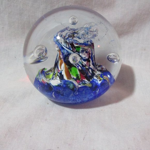 CAITHNESS SCOTLAND GLASS Studio Art MYRIAD Paperweight Ornament SWIRLY Sculpture - Picture 2 of 4